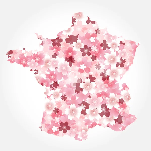 France　Map Country Cherry — Wektor stockowy